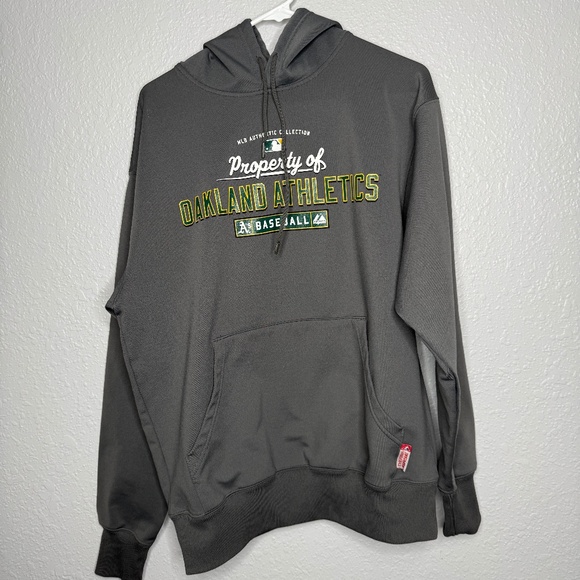 Majestic Other - Property of Oakland Athletics Baseball Grey Hoodie -cp